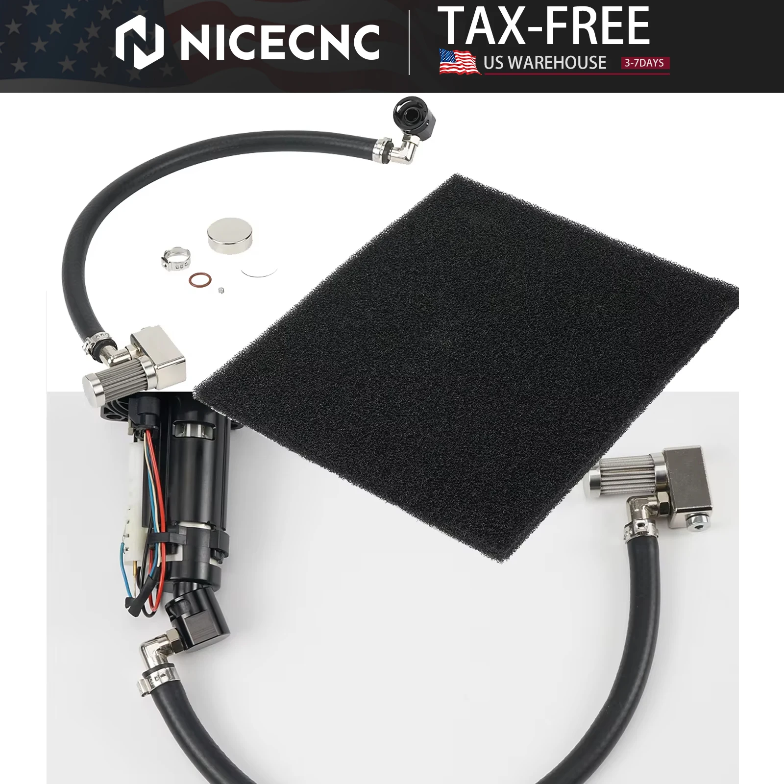 

NICECNC For 2025 2024 KTM EXC 300 EXCF 350 SXF 450 Husqvarna TE 300 FE 450 GasGas EC300 Motorcycle Fuel Tank Extension Tube Kit