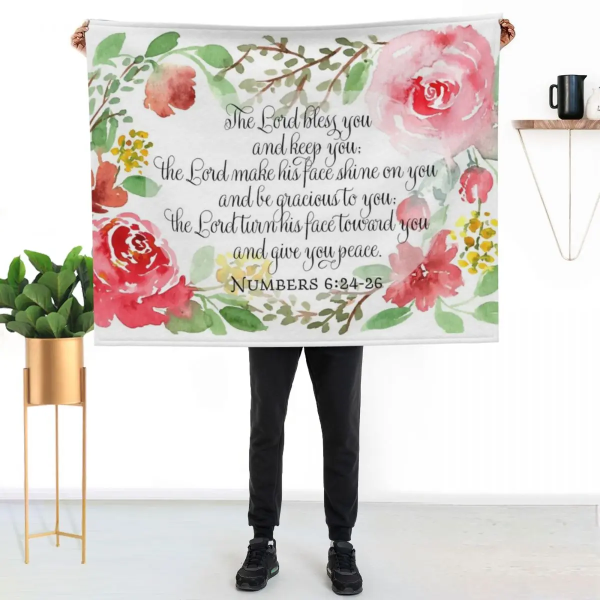 The Blessing | Numbers 6:24-26 | Scripture Art Throw Blanket christmas gifts For Decorative Sofa Thin Bed Baby Cute Blankets
