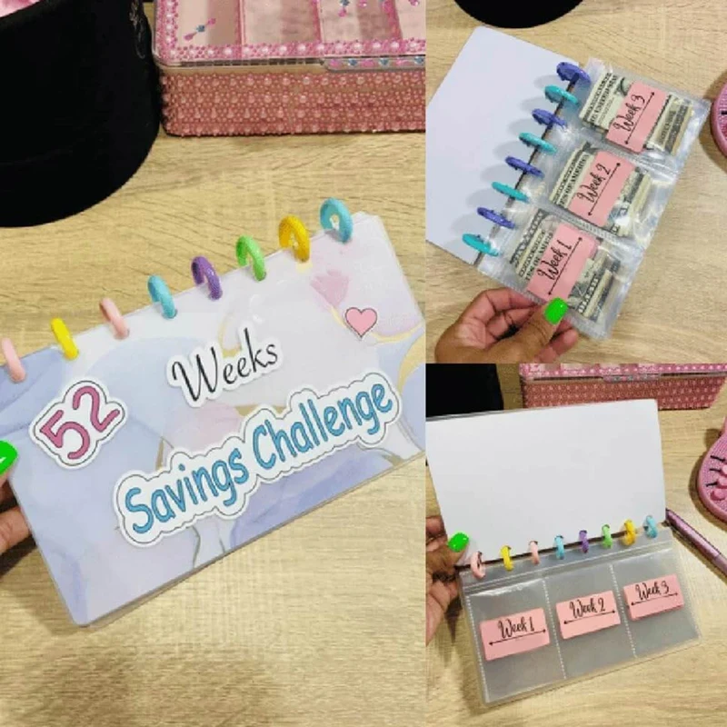 Savings Challenge Reusable Budget Book 52 Week With Cash Envelopes Book Envelope
