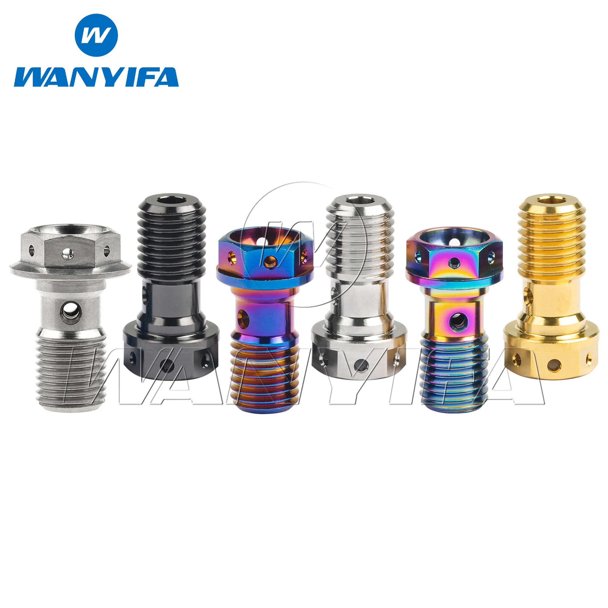 Wanyifa Titanium Banjo Bolt M10 Pitch 1.0/1.25mm Single Hole Allen Key Head Screw for Motorcycle Brembo Brake Dual Line