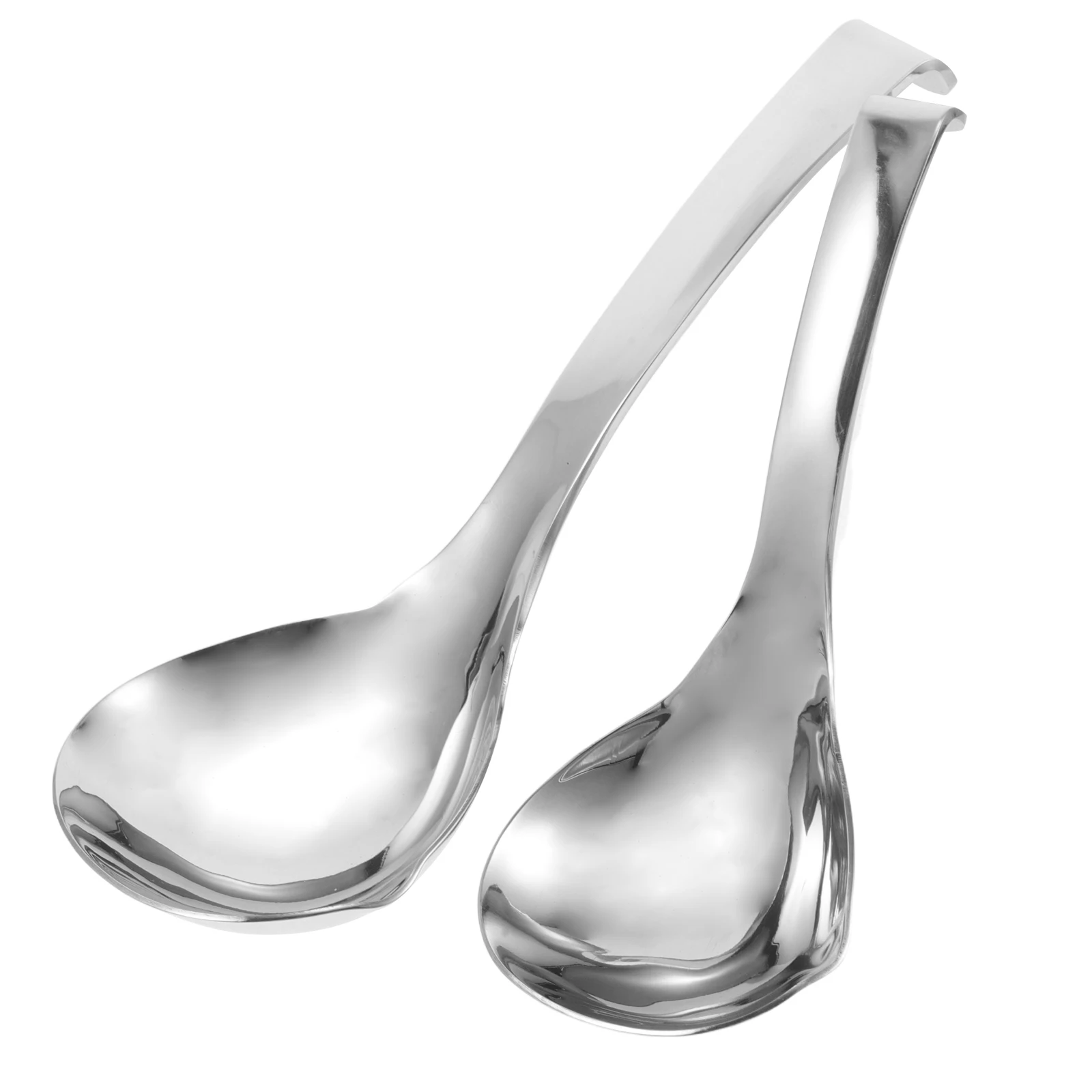 

2Pcs Stainless Steel Deep Soup Spoon Serving Ladle Non Slip Handle Hanging Hook for Kitchen Buffet Soup Ladle Stainless Steel