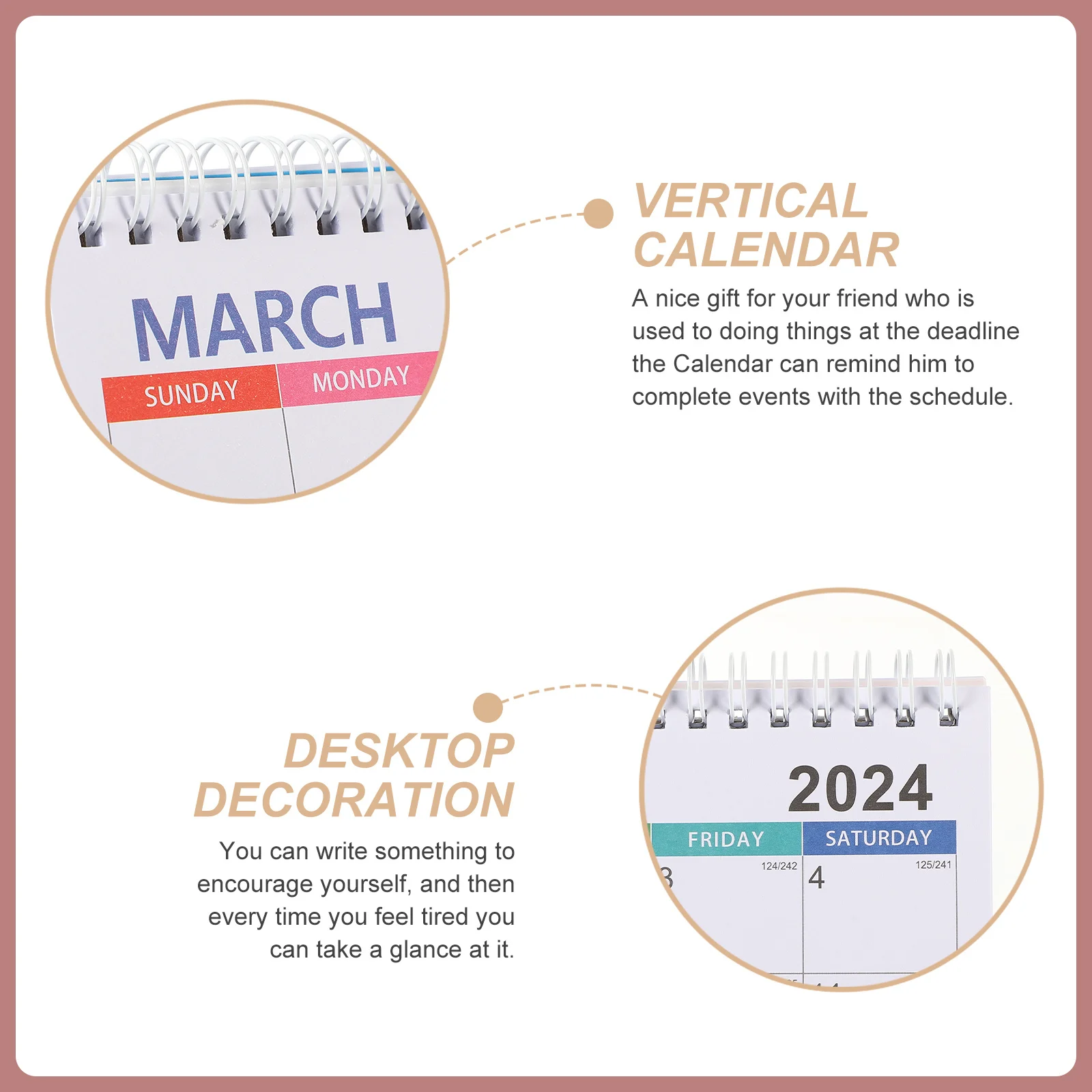 Bussinessic 2024 mesa calendário almofada mesa superior decoração cavalete suporte ano novo chinês escritório planejador mensal decorativo fornecimento de papel