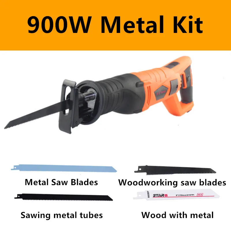 900W Reciprocating Saw Electric Saw Sabre Saw Woodworking Power Tools Logging Saw Metal Cutting Machine Frozen-meat Bone Cutting