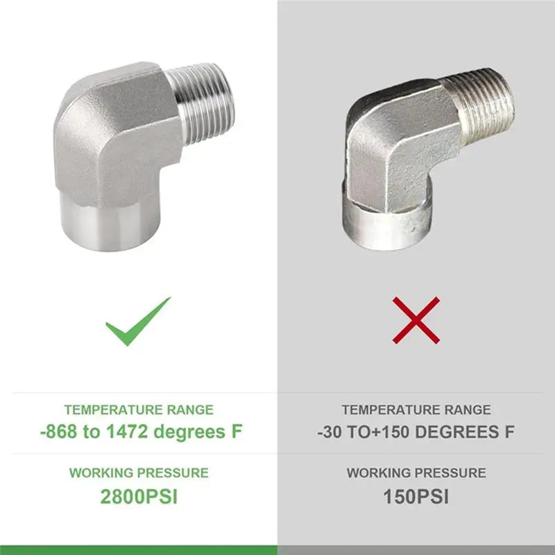 A60zstainless Steel 90 Degree Barstock Street Elbow(2PCS), 1/4 Inch NPT Male To 1/4 Inch NPT Female Pipe Fitmay