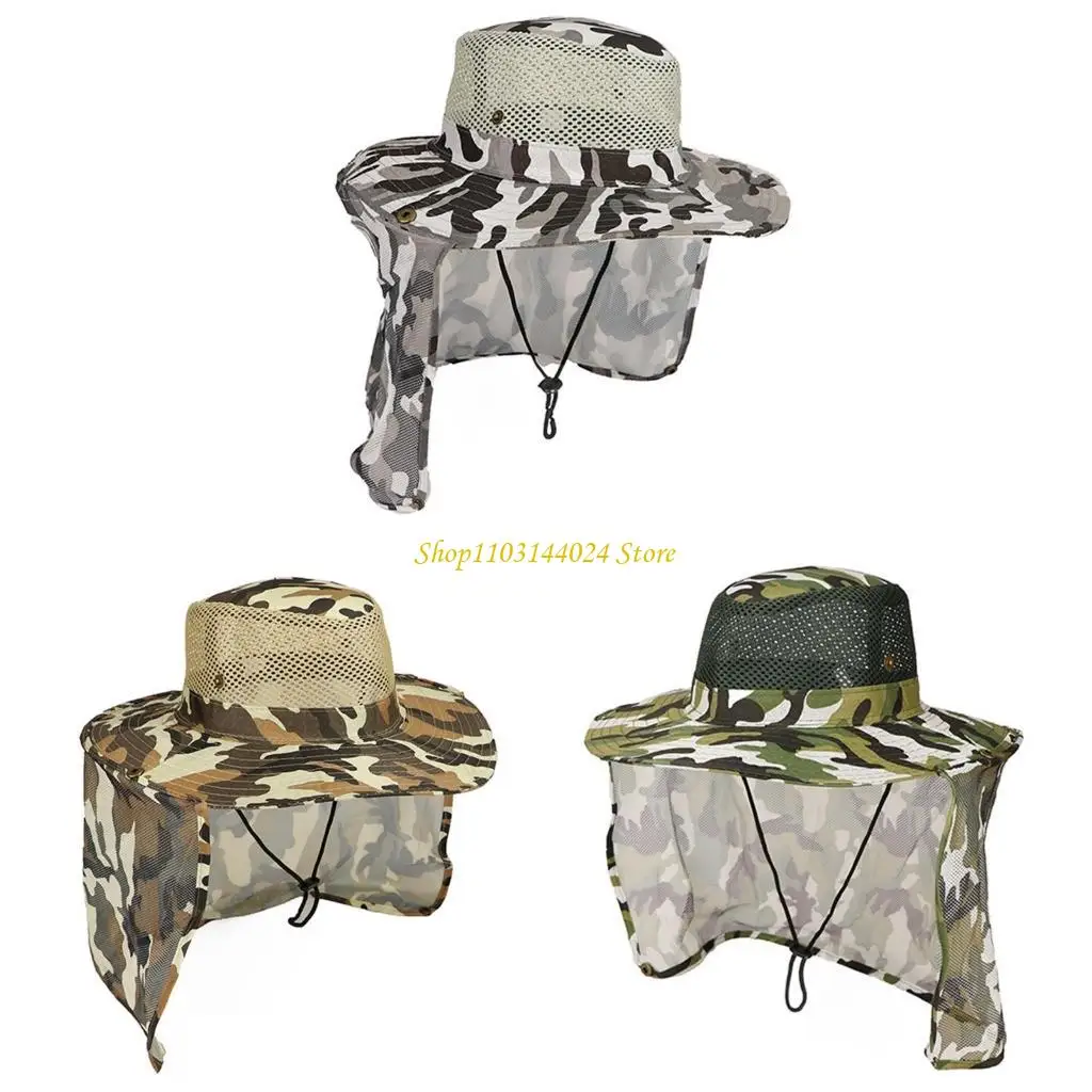

N5KE Camouflage Fishing Hat for Adult Fisherman Hat Breathable Sunproof Caps Mountain Climbing Hat Unisex Outdoor Activity Hat