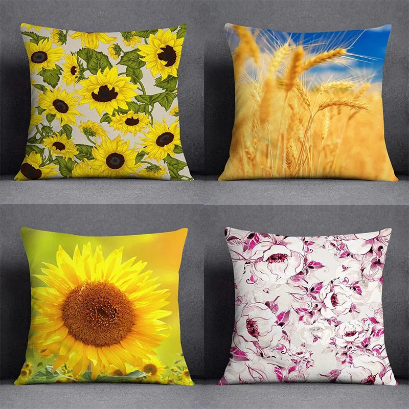 

Office Living Room Home Pillowcase Flower and Sunflower Pattern Pillowcase Car Ornaments