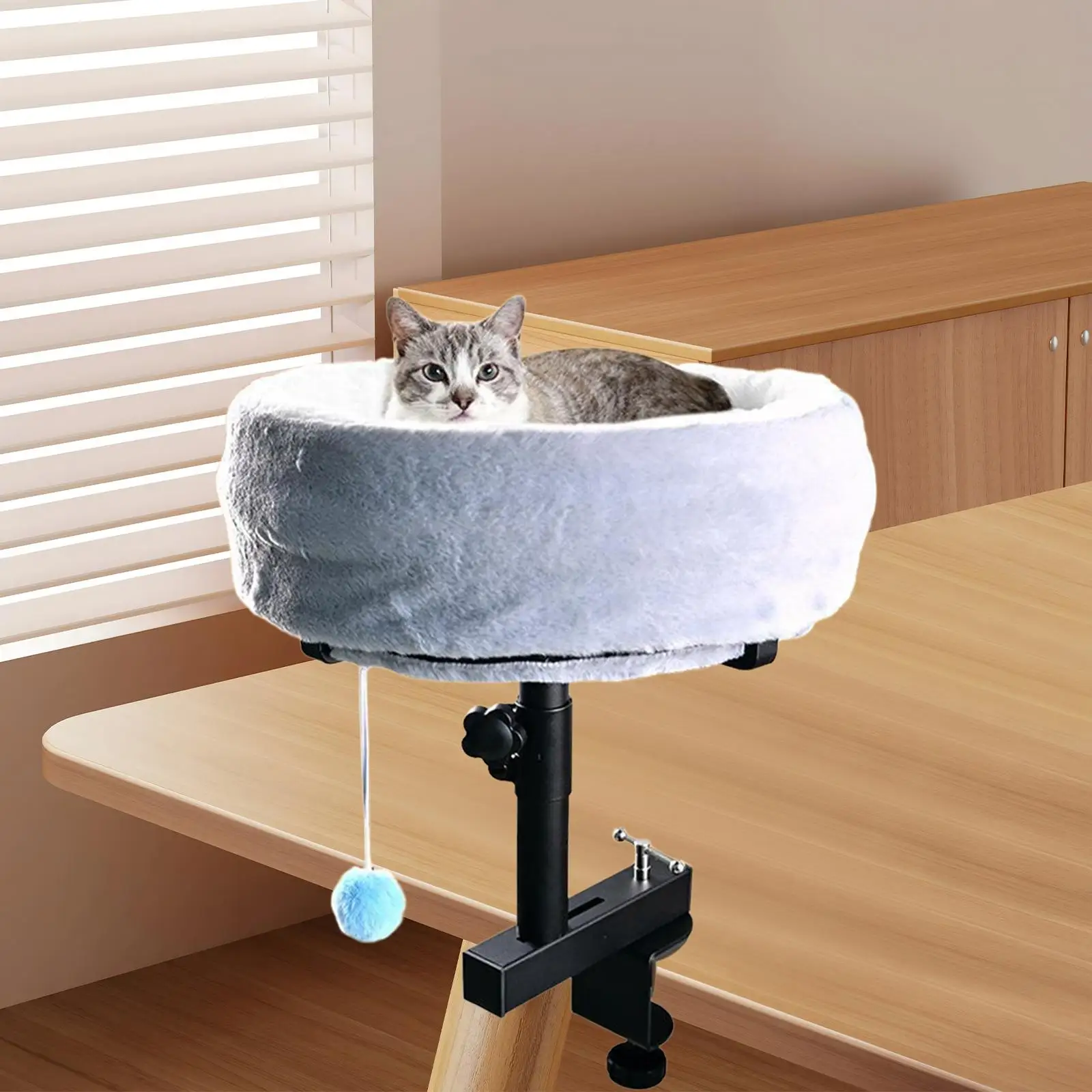 

Кровать для кошек для крепления стола, мягкий бархатный зажим для кошачьего гнезда на мебели, подъемный поворотный окунь для рабочего стола