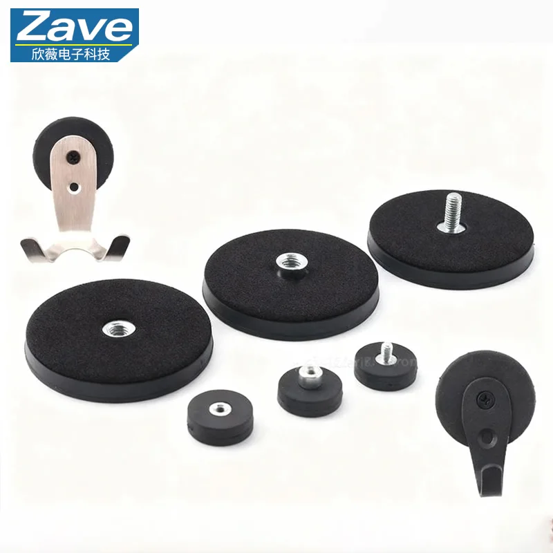 Rubber-Coated Strong Magnetic Suction Cup for Vehicle LED Light Bar - Anti-Scratch Roof Mounting Bracket with Powerful Magnet Ba