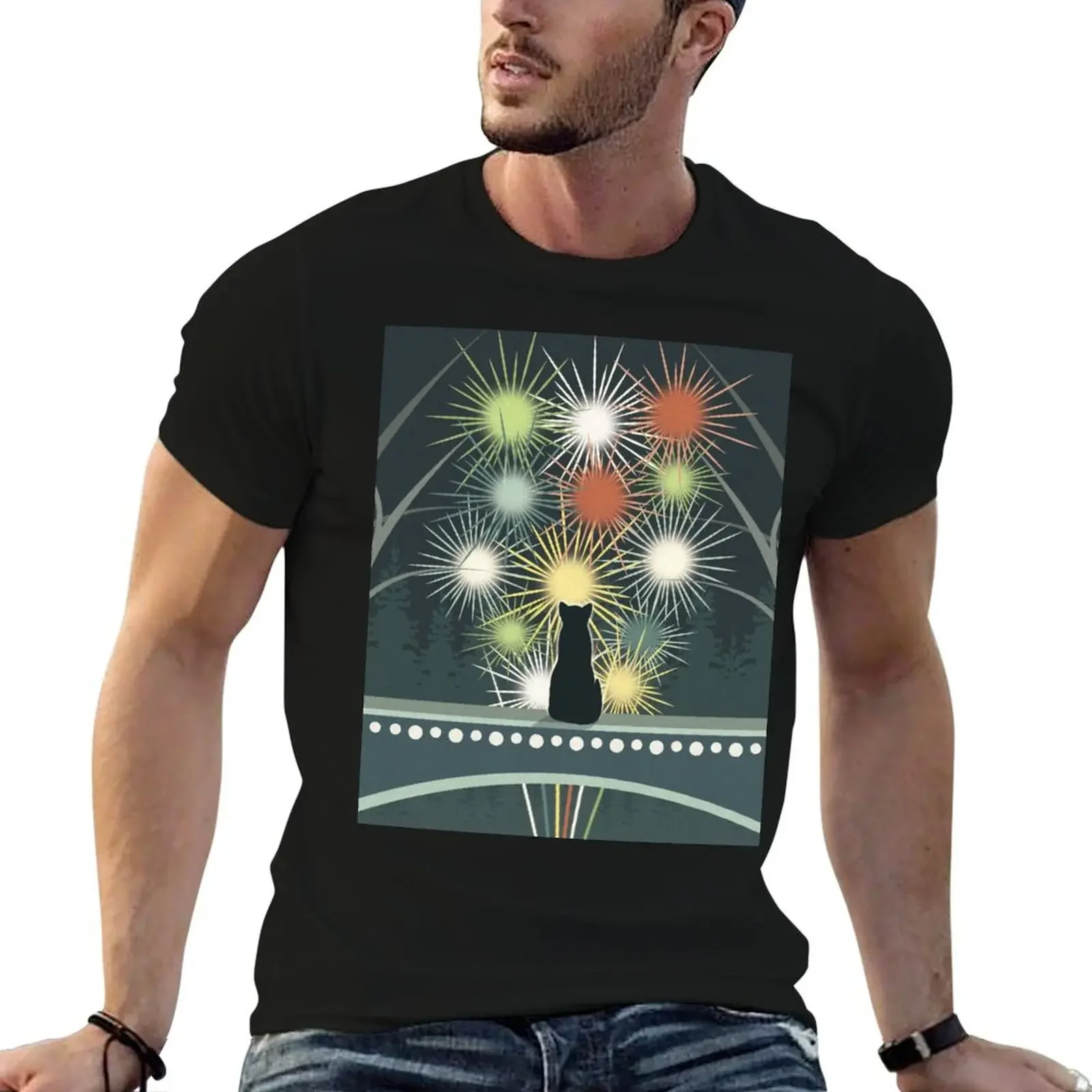 

Fireworks T-Shirt anime tshirt oversizeds football t shirt summer top mens graphic t-shirts funny