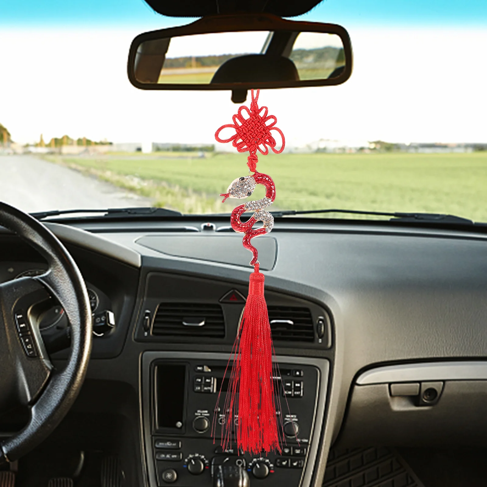 Tassel Car Pendant Decoration Wealth Snake Charm Chinese Knot New Year Decorations