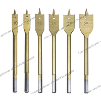 6 Pcs Spade Drill Bit Set Paddle Flat Bits Hole Cutter Titanium Coating Carbon Steel Woodworking Tool 10/12/16/18/20/25mm