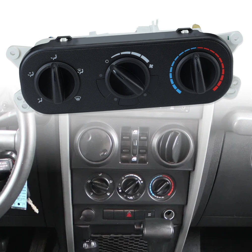 Heater Control Switch Unit For Jeep Wrangler 2007 2008 2009 2010 Without Rear Defrost and Without A/C 55111843AC 55111843AB