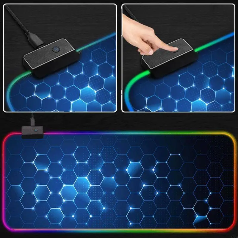 X6HA RGB Gaming Mouse Pad 14 luces LED Keyboard Pad Mat Ratón Mat mouse IMPRESION
