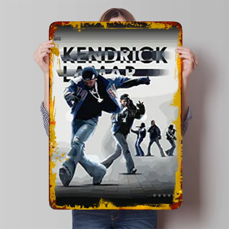Kendrick Lamar Hip Hop Dance Metal Wall Art Custom Music Decor for Living Room Bedroom Home Decoration