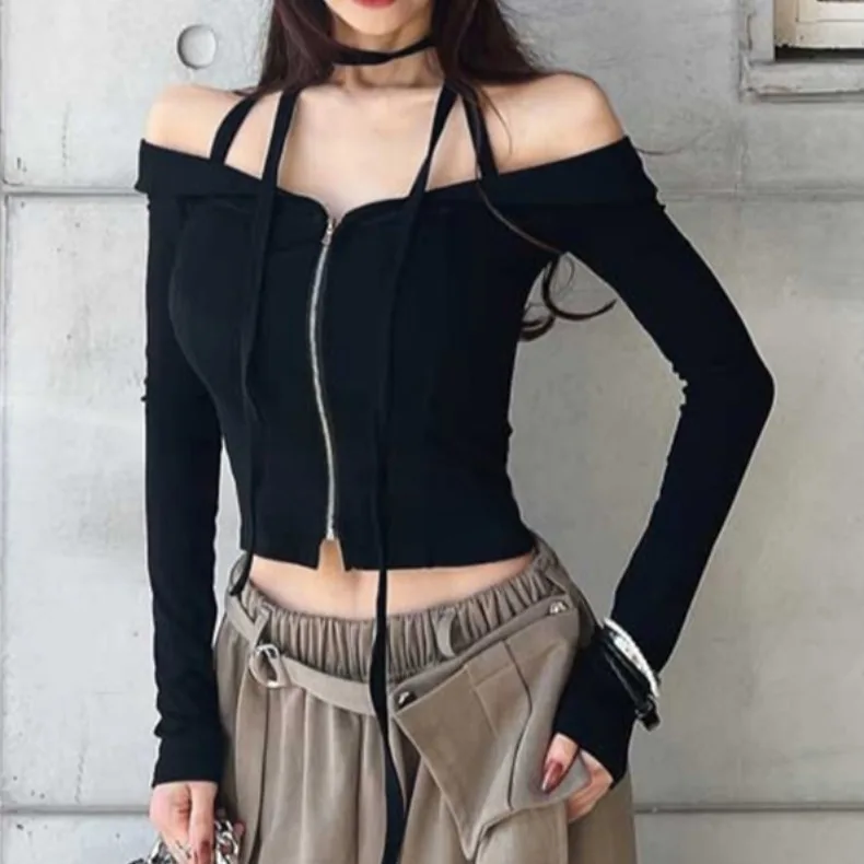 Sexy Shoulder Bared Long Sleeve Top Dongda Gate New Arrival Women's Fragrance Kimono Style Tunic for Autumn Season Ladies Wear