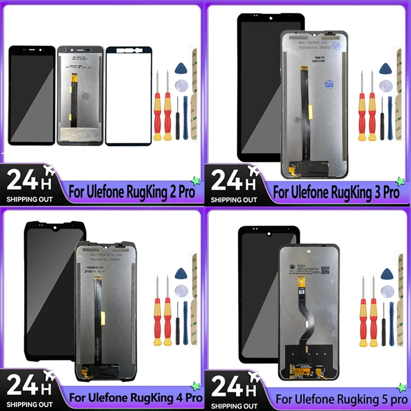 For Ulefone RugKing 2 Pro/RugKing 3 Pro/RugKing 4 Pro/RugKing 5 Pro /LCD Display + Touch Screen Full Assembly Tablet With Tools
