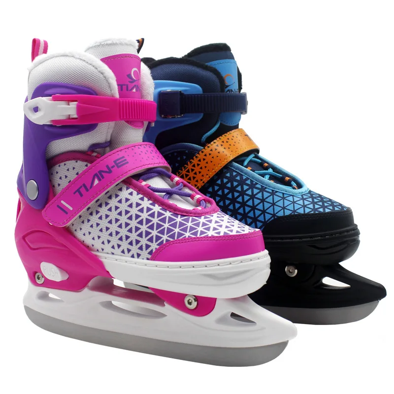 Adjustable Ice Hockey Skates for Kids & Adults Fleece Lined Warm Ice Skates Men Women Beginner Friendly for College Ice Class