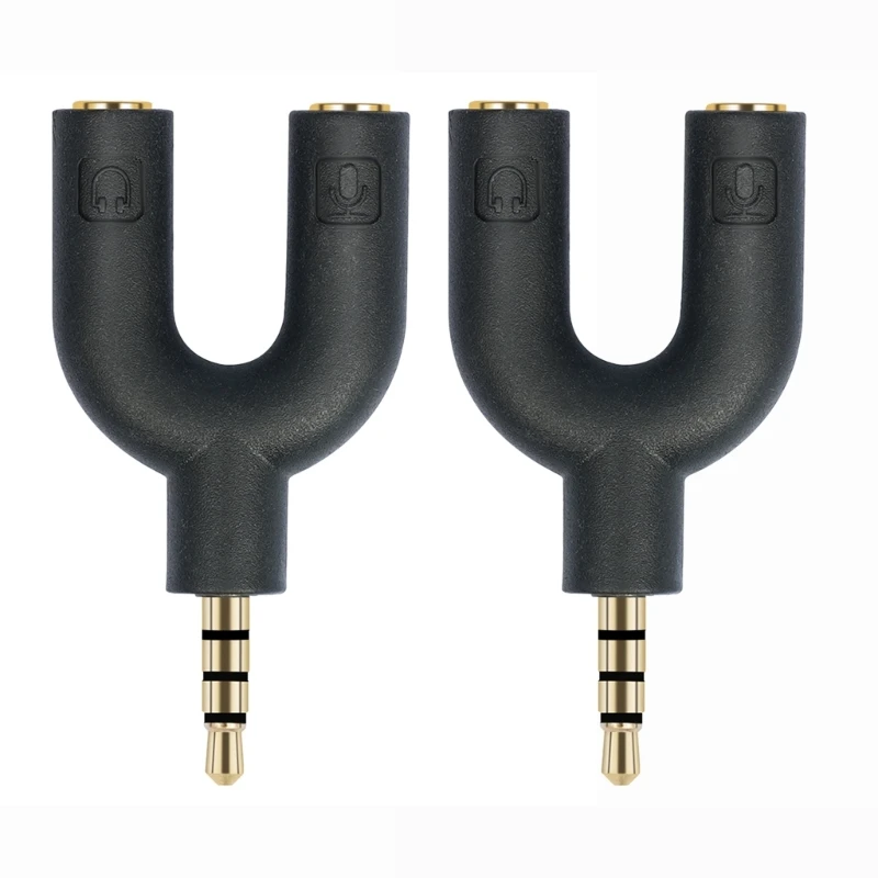 

Headphone Microphone Splitter, 3.5mm TRRS Auditory Splitter Cable for Microphone Headphone Splitter Adapter 2PCS