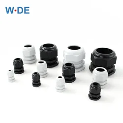 Waterproof Cable Gland Connector IP68 White Black Nylon Plastic PG7 For 3-6.5mm PG7 PG9 PG11 PG13.5 PG16 PG19/21 10pcs