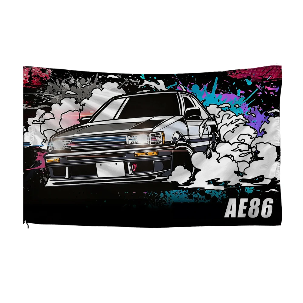 FLAGap 3x5FT Handsome JDM racing flag, racing art flag, suitable for home garages, high-quality polyester printed flag