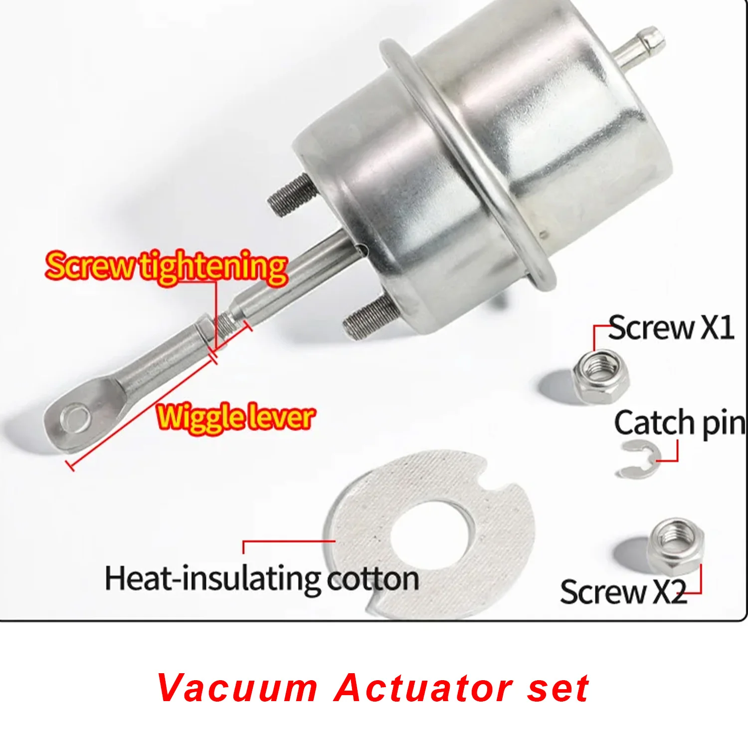 Universal Car Exhaust Cutout Valve Vacuum Actuator set Universal Fit 51/ 60/ 63/76mm caliber Stainless Steel  Pipe Closed Style