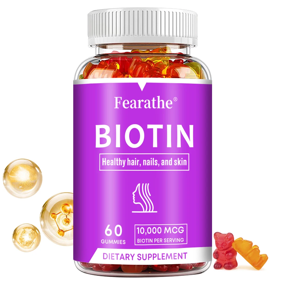 Biotin Gummies 10000mcg [Highest Potency] Healthy Hair, Skin & Nails Vitamins for Women, Men & Kids - Hair Growth Supplement