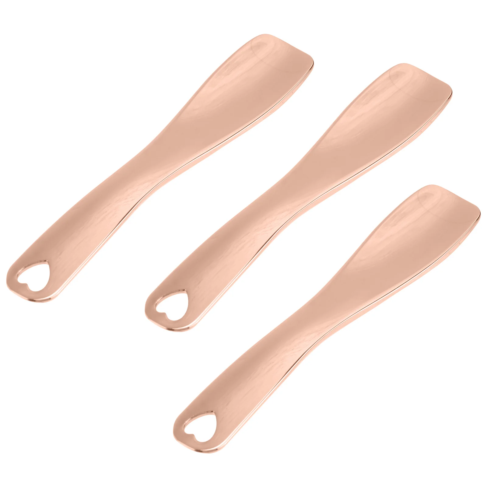 3 pezzi in oro rosa cucchiaio per crema per gli occhi in lega di zinco durevole massaggiatore per occhi per alleviare l'affaticamento circolazione strumento per la cura della pelle applicatore di bellezza