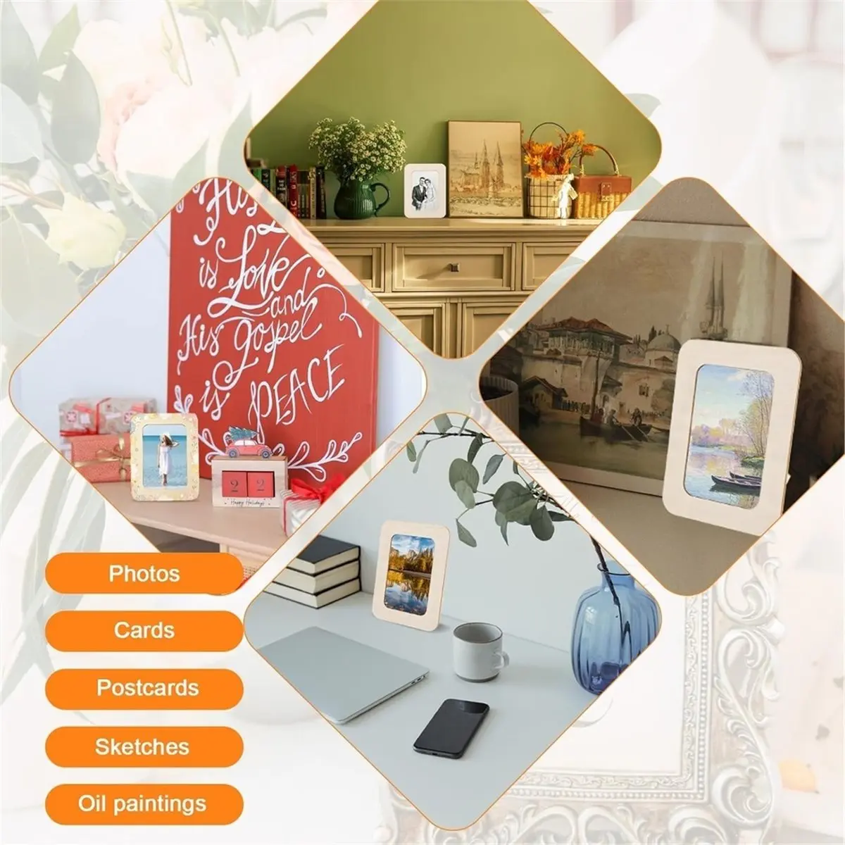 【~ New BOFF】Wooden Picture Frames for Crafts 30 Pcs DIY Wood Frame Bulk for 4x6 Photos for Art Birthday Wedding Home Decorating