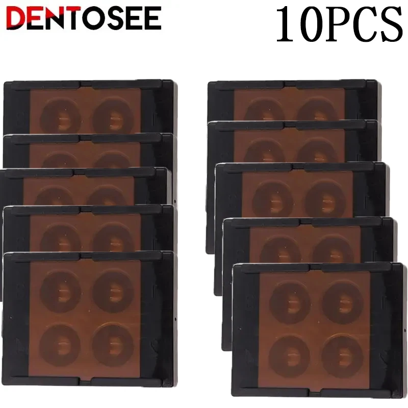 10PC 4Holes Dental Veneer Storage Box Teeth Patch Shading Light Storage Box Dental Membrane Tooth Box Denture Retainer Molar Box