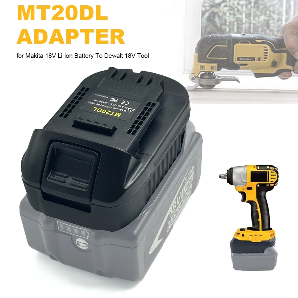 

MT20DL Battery Converter Adapter for Makita 18V Bl1830 Bl1860 Bl1815 Convert to Dewalt 18V 20V DCB200 Li-Ion Battery
