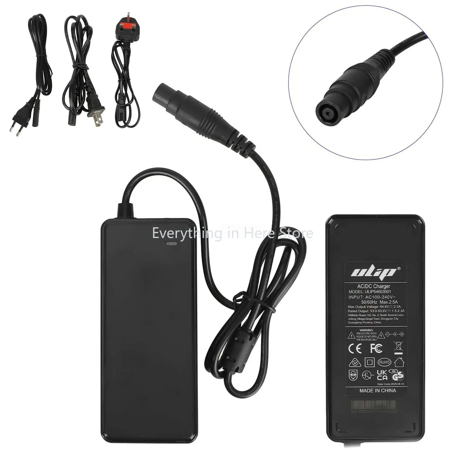 Ulip53.6/54.6V2.3A Charger for 4Pro/Max9 G3/F3/GT3/ZT3 Electric Bicycle,E-bicycle Charger Replacement Parts