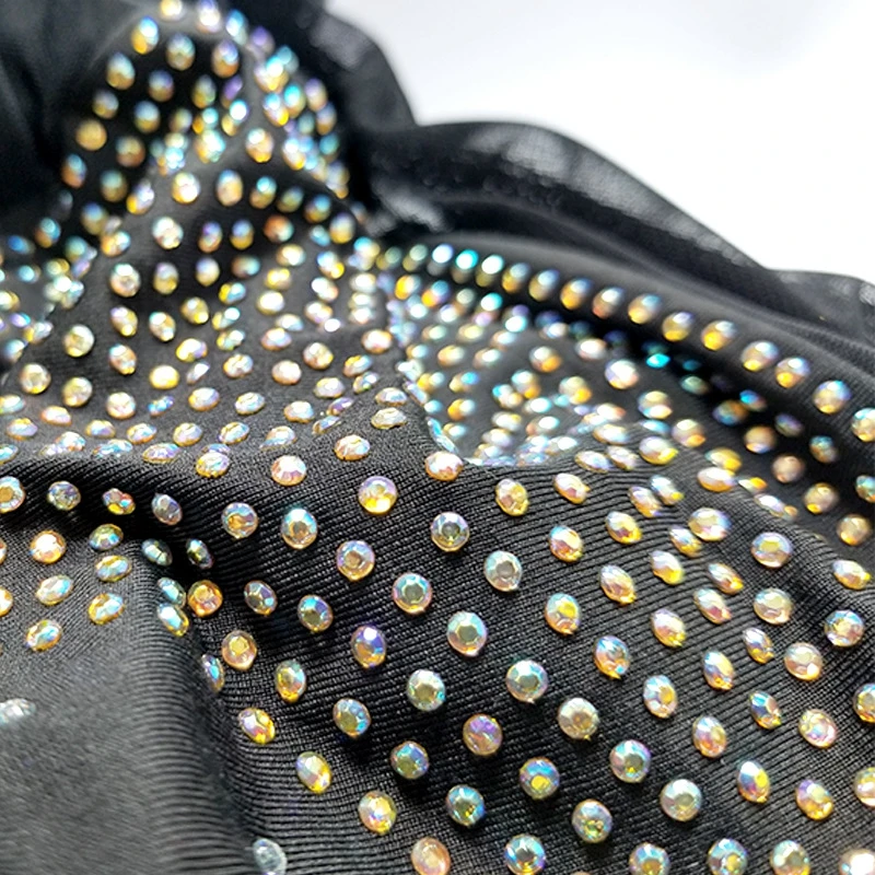 حجر الراين مثير فستان سواريه بأكمام طويلة النساء الخريف أنيقة Bodycon نادي فستان شاش شفاف المرقعة فستان قصير قصير 2022