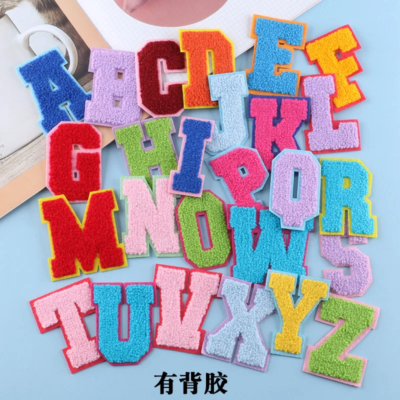 

[YU]78 Pieces Iron on Letter Patches A-Z Chenille Patches Embroidered Alphabet