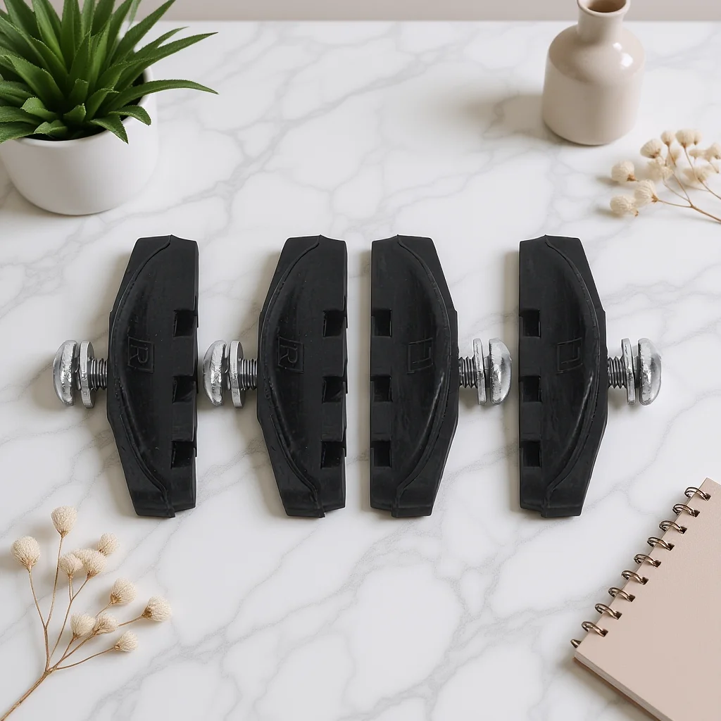 

2Pairs brake Brake Pads For Bicycle Pads for Bicycle Aluminum Alloy Black Child Wearable Rubber V shaped Brakes