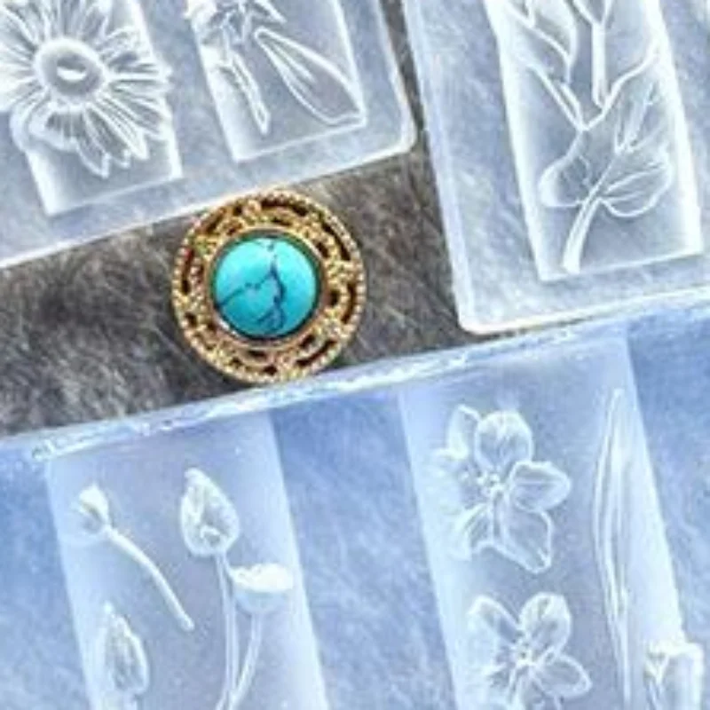 3D Silicone Nail Mold Clear Multiple Flowers Templates DIY Handmade Nail Art Decor Practical Manicure Tool For Salon Home Nail