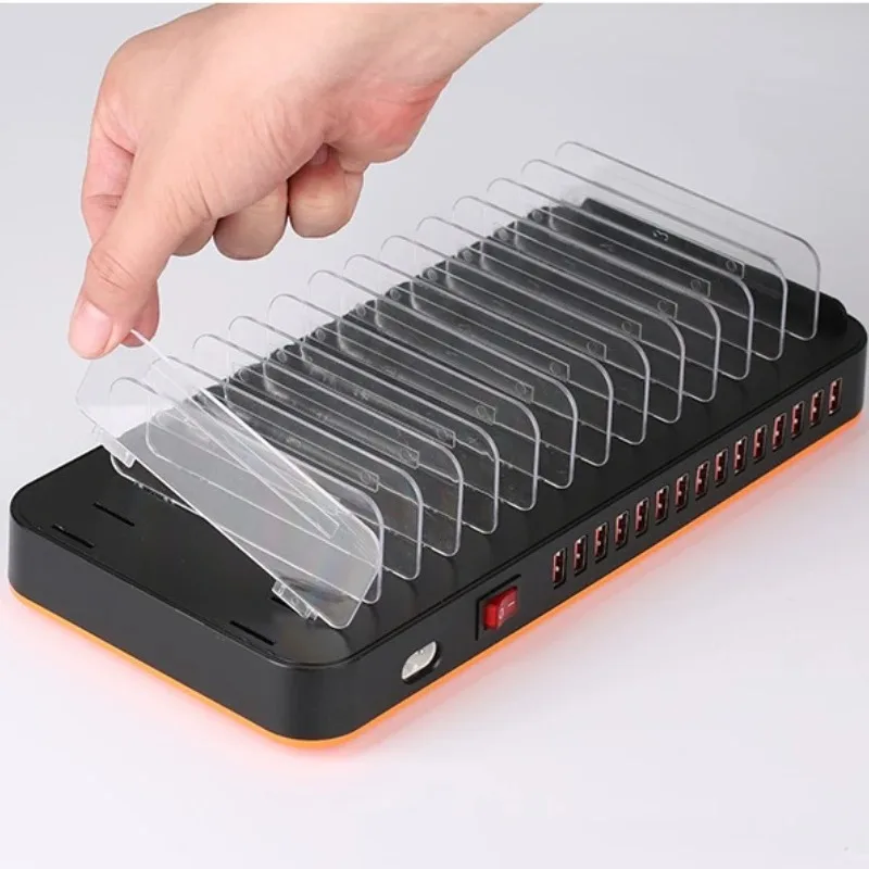 

15-Port desktop mobile phone charging station, multi-port USB charger 2A fast charging base, storage base, studio artifact