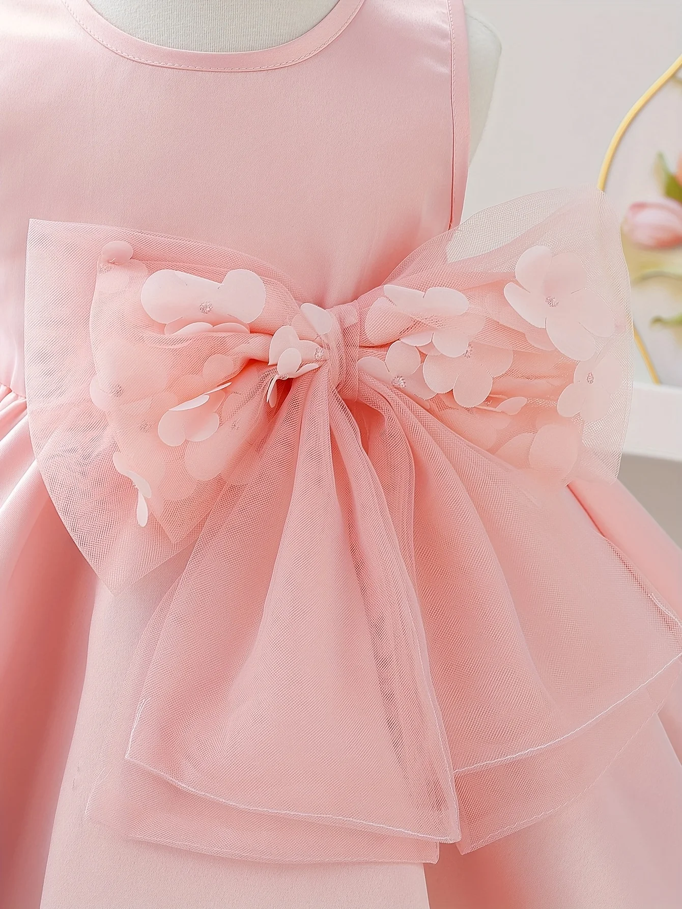 فستان صيفي جميل بفيونكة كبيرة للفتيات الصغيرات، ملابس أساسية للطفل اللطيف، مناسبة للتجمعات وأعياد الميلاد وما إلى ذلك.