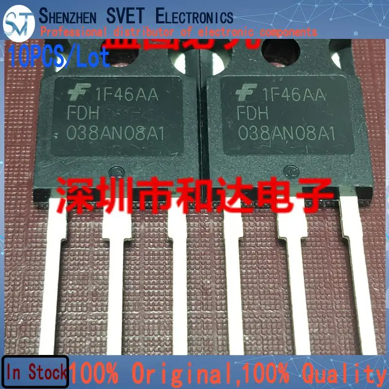 10PCS/Lot FDH038AN08A1   TO-247 75V 80A    100% Imported Quick Delivery New And  Fast Ship