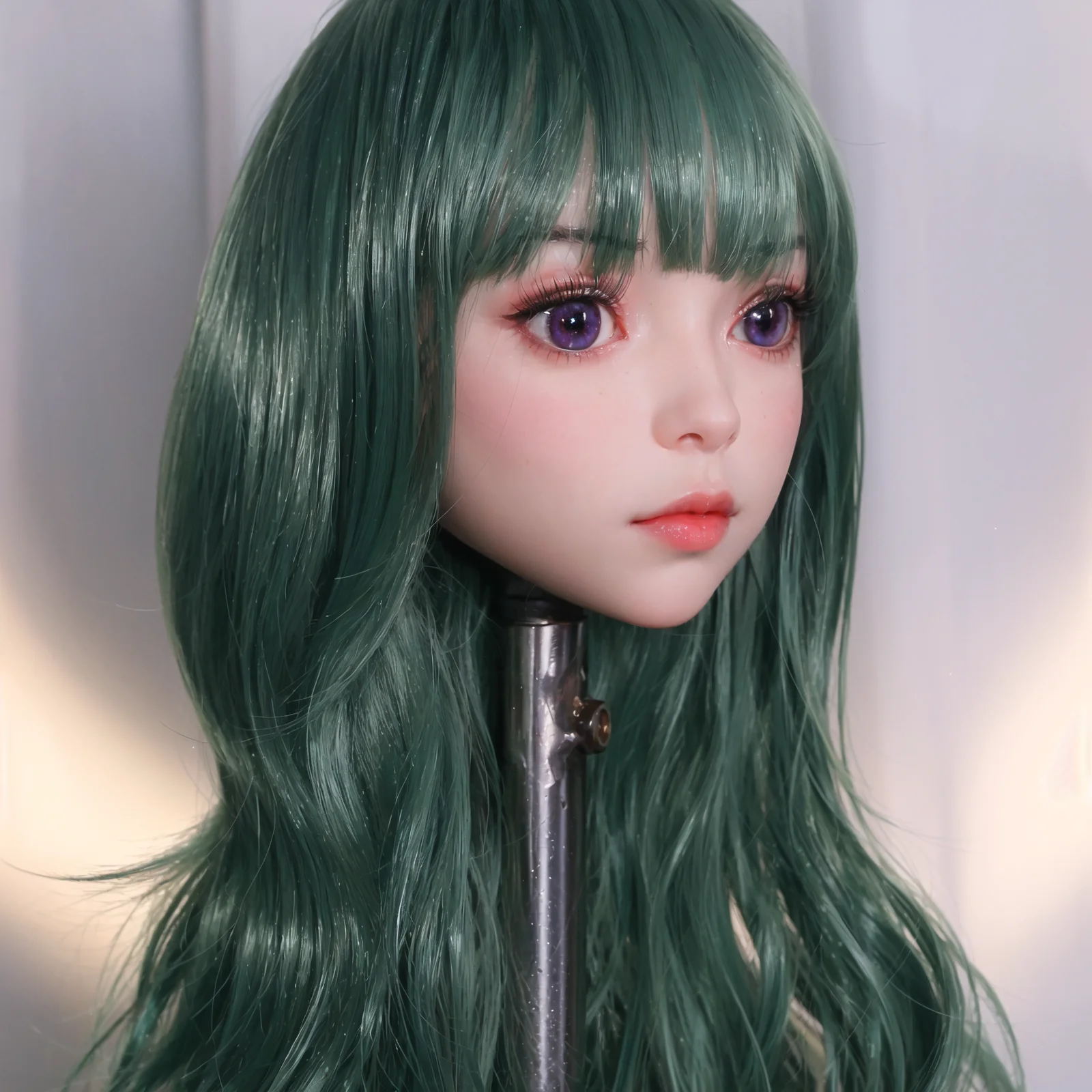 نموذج رأس بشري للبالغين من الجنسين مع واجهة لولبية M16، بما في ذلك الشعر المستعار المطابق للتلاميذ