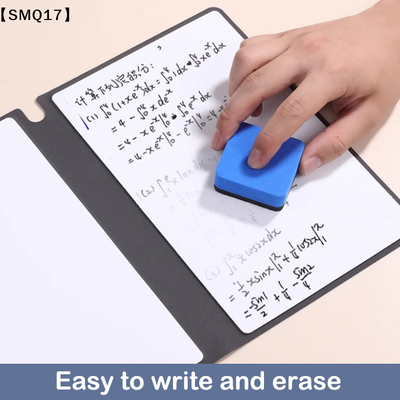 1Pc Reusable Whiteboard Notebook Set With Whiteboard Pen Erasing Cloth Leather Memo Weekly Planner Portable Stylish Office【SMQ】