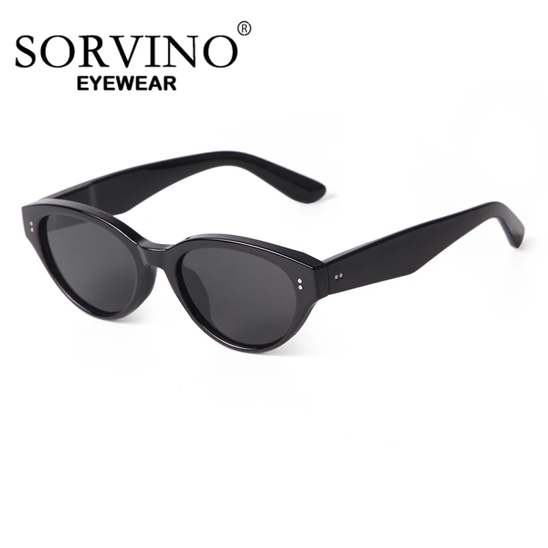 SORVINO Small Cat Eye Sunglasses Women Cute Skinny Eyewear Retro Vintage Narrow Cateye Sunglasses Brand Designer Shades Fashion