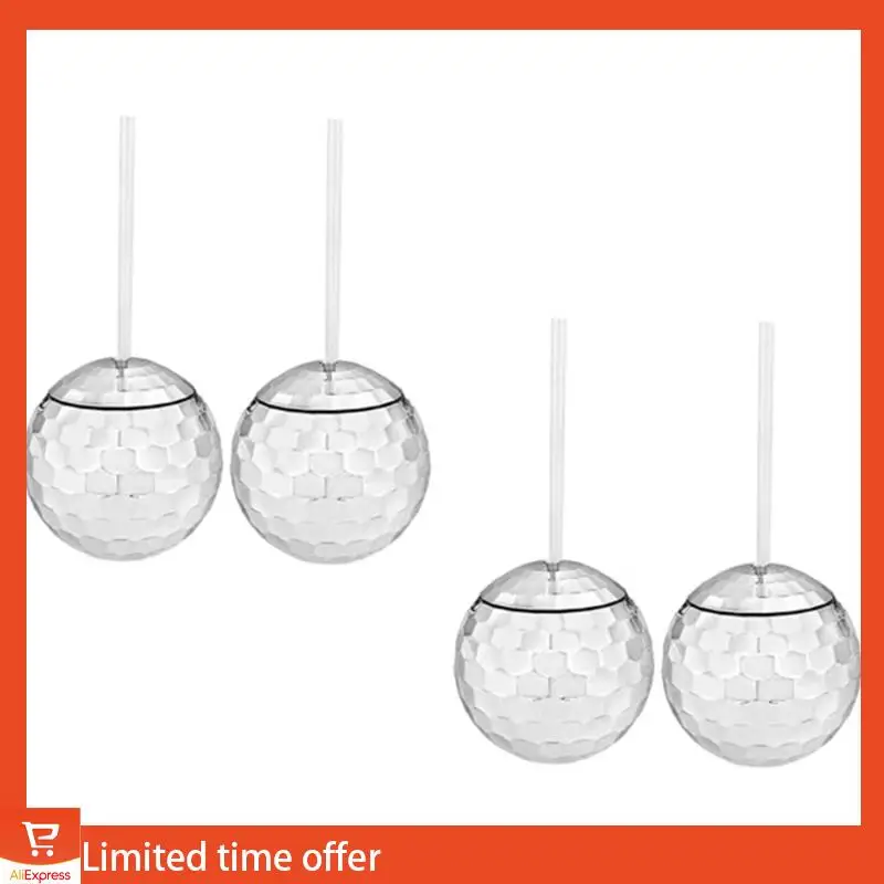 Fresh Set Of 8 Disco Ball Cup Glitter Flash Ball Cocktail Cup Tea Bottle Party Supplies Unique For Party Drinking Beverage C