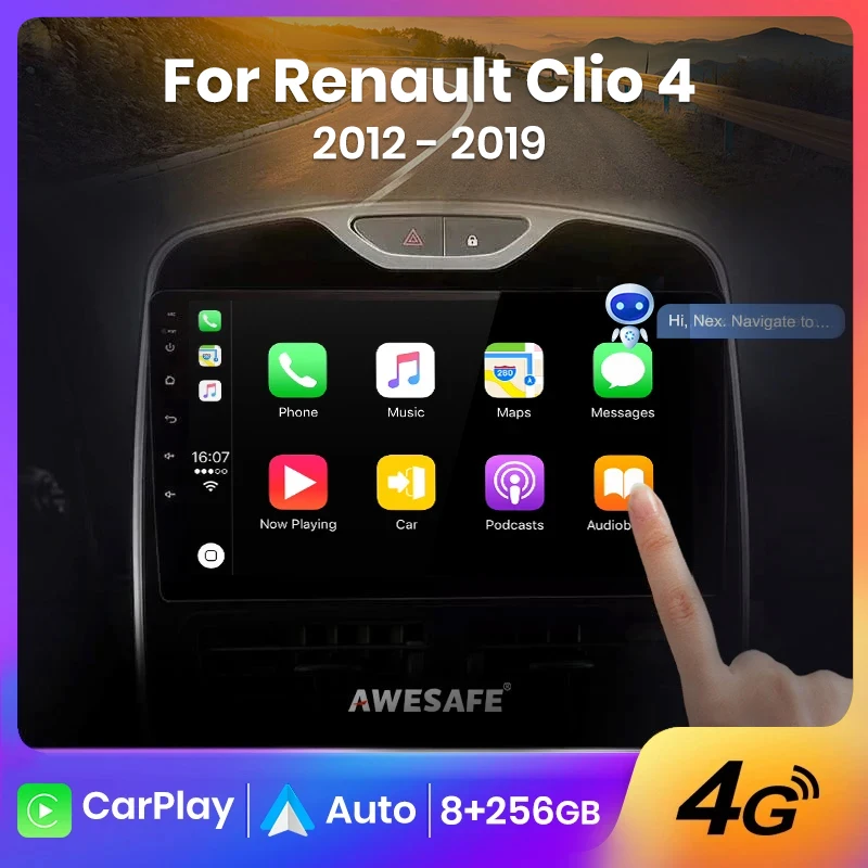 AWESAFE Wireless CarPlay Android Auto Radio for Renault Clio 4 2012 - 2019 2015 2018 Car Multimedia Player GPS 2 din autoradio