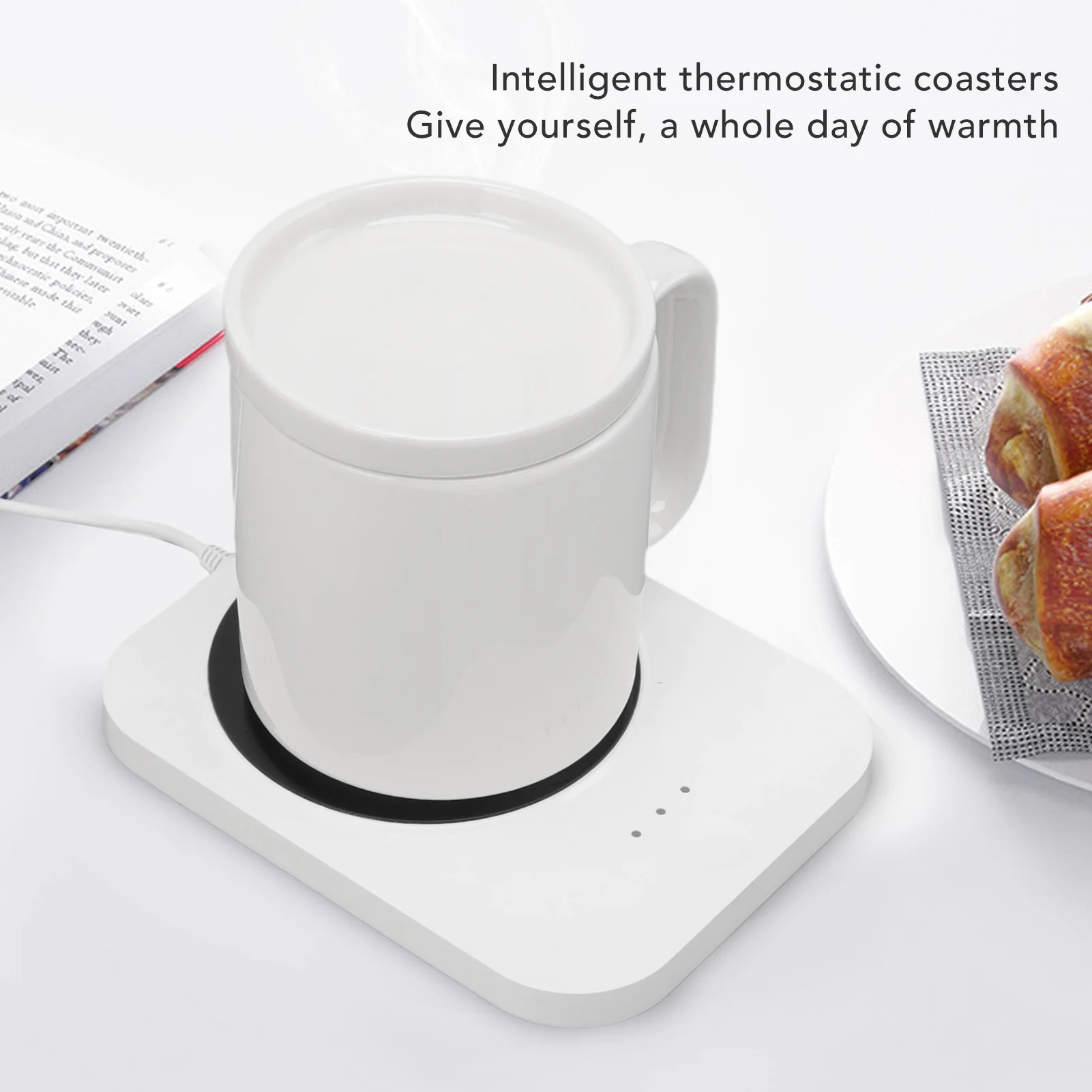 

Умный подогреватель кружек, 3-ступенчатое управление, нагревательная подставка с питанием от USB, изоляционная грелка для чашек молока