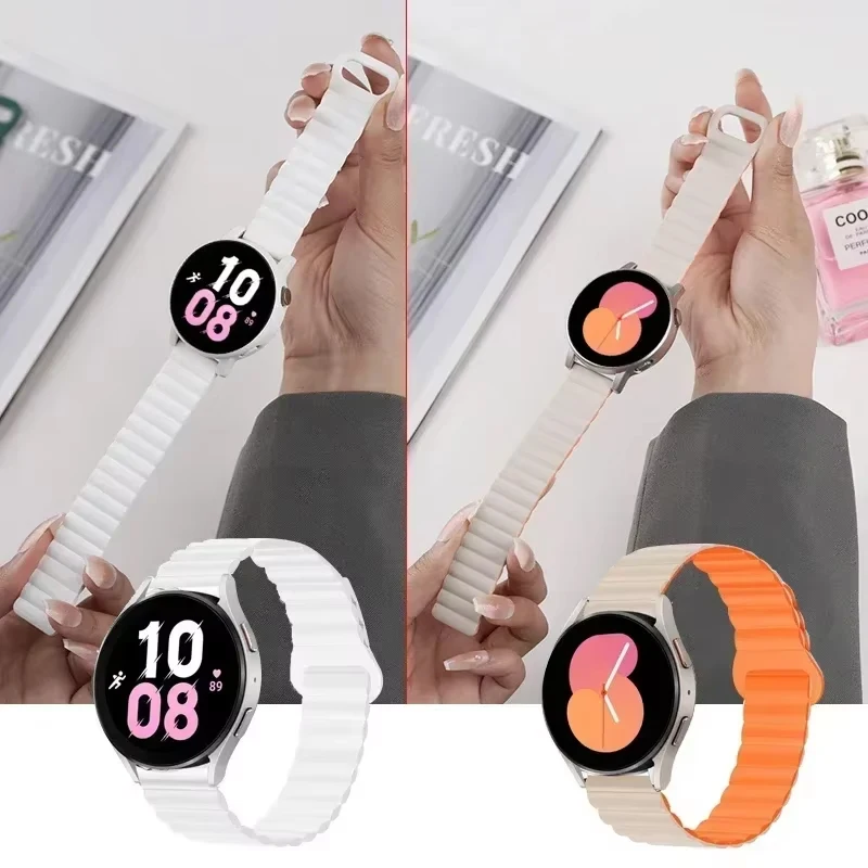 20mm 22mm Magnetic Band For Samsung Galaxy Watch 6 7 5 4 40mm 44mm Silicone Strap for Galaxy 5 Pro 4/6 Classic Gear S3 Bracelet image 2