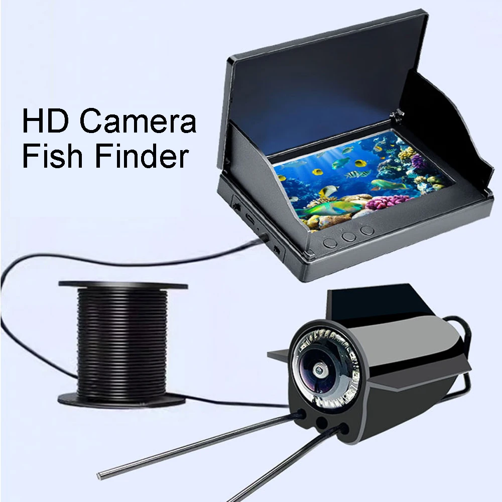 15/20/30/50m Waterproof IPS  Fish Finder HD Screen Night Vision LCD 4.3 Inch Display Underwater 220° Fishing Camera Detector