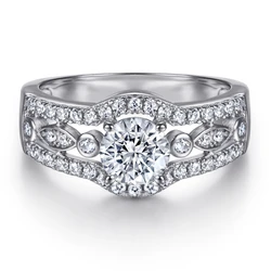 0.8 Carat DE Color Moissanite Diamond Ring 925 Silver Women Engagement Wedding Bands Free Shipping