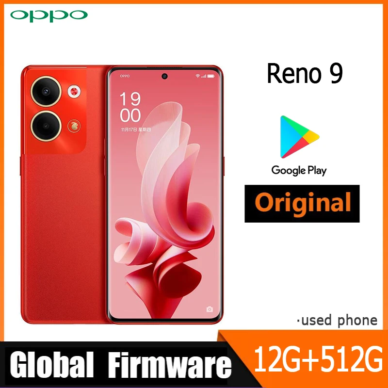 

OPPO Reno 9 5G smartphone Global firmware Snapdragon 778G 6.7" 2412x1080 12GB 512GB 256GB 4500mAh Used Phone