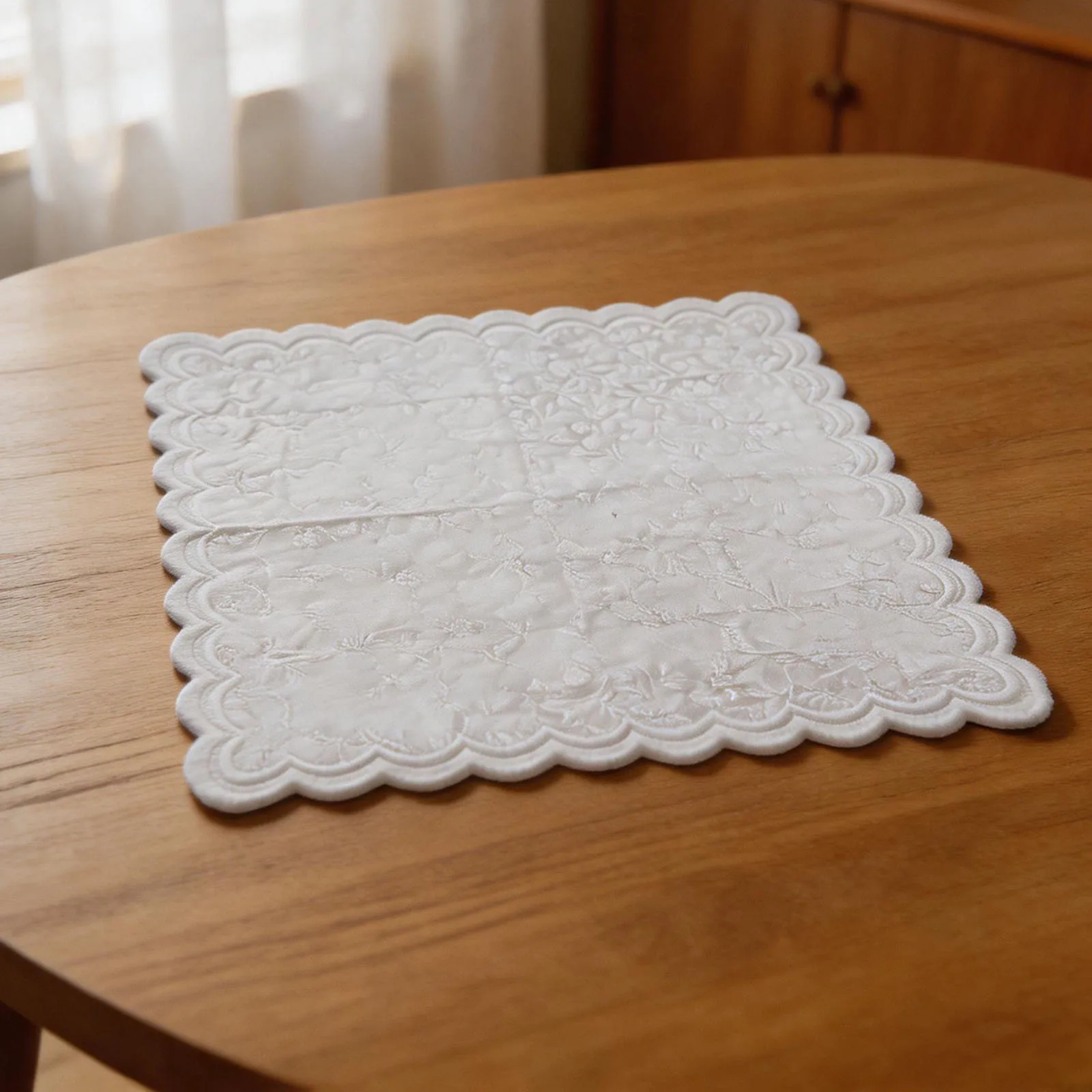 Charming Lace Table Cover for Indoor and Outdoor Use for Dining and For Living Areas Made from Easy Care Polyester