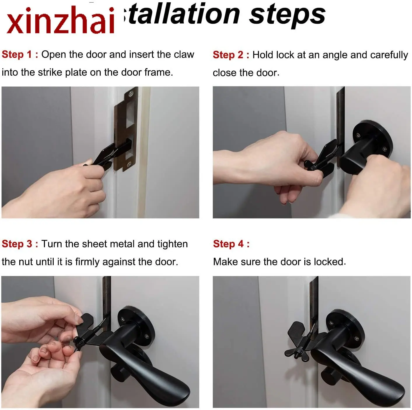 Portable Door Blocker Anti-theft Door Block Door Lock Travel Home Interior Door Blocker Anti-theft Bolt Door Stopper